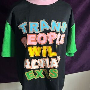 Target Black Tee with Bold Multicolor Message